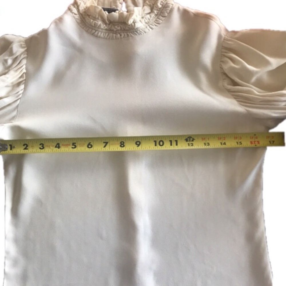 Vintage cream mock turtleneck blouse size small - Picture 6 of 7
